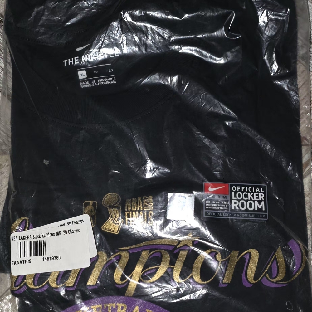 Nike Black and Gold 2020 L.A. Lakers Champions Tee